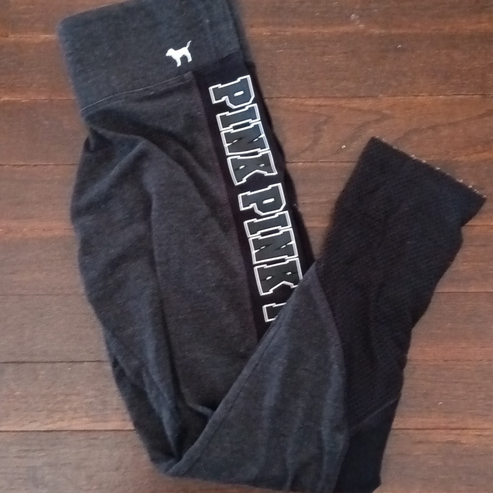Victoria's Secret Pink Gray xs Yoga pants with mesh around calves